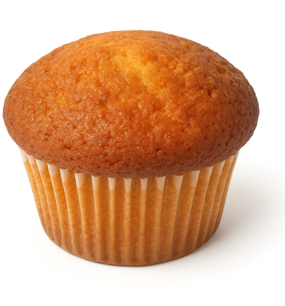 Muffin dorado sin fondo