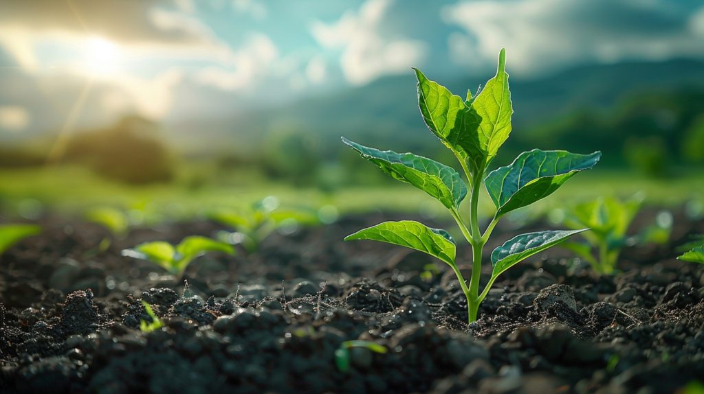 Plantas que crecen en el suelo